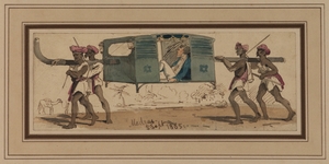 Englishman in a Palanquin Carried by Four Indians