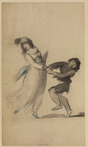 Young Lady and Youth Dancing