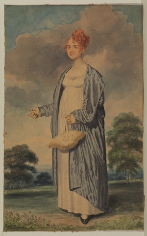 Portrait of a Young Lady Standing in a Landscape
