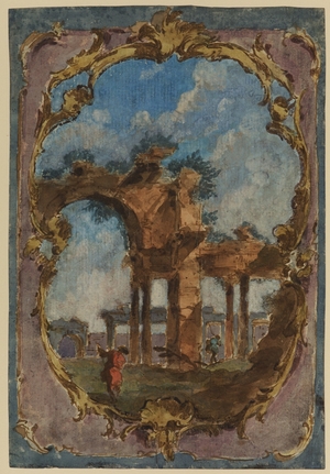 Decorative Panel with Landscape and Classical Ruins