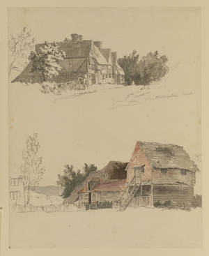 Cottages at Chiddingstone, Kent (Two Drawings on One Sheet)