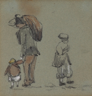 Man with Sack, Child and Third Figure