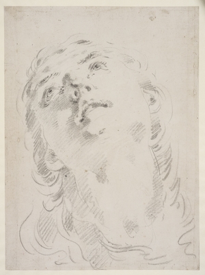 Head of a Woman, Looking Up (recto); Torso of a Sleeping Male Figure (verso)
