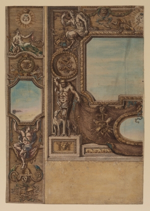 Design for a Wall Decoration with the Monogram of Louis XIV (possibly for the Château De Vincennes)