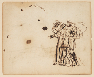 Two Figures Standing, opposite Each Other (verso)