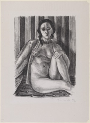Seated Nude Woman, with Tulle Blouse