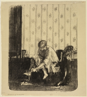 Woman Putting on Her Shoe (Une dame qui se chausse)