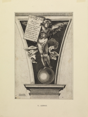 Winged Figure Standing on a Sphere, Holding a Tablet