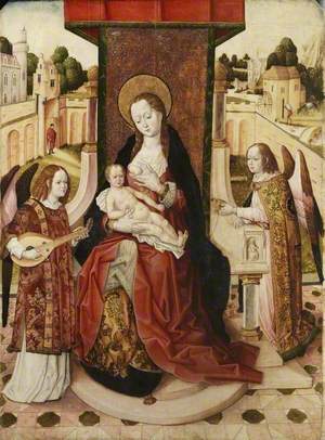 Virgin and Child Enthroned with Two Angels