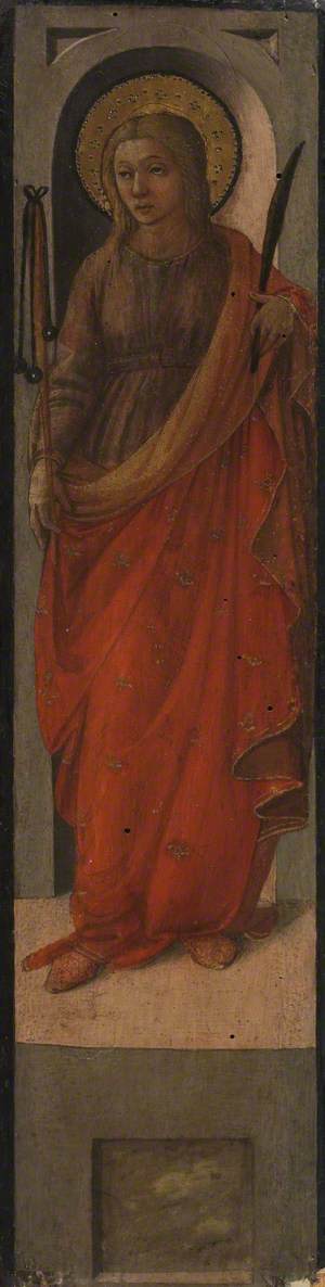 Female Saint with a Flail (Saint Walburga?)