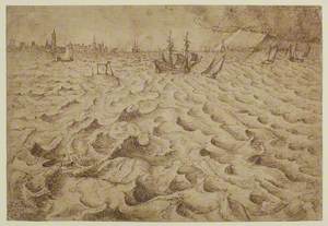 A Storm on the River Schelde with a View of Antwerp
