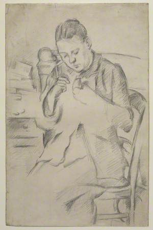 Hortense Fiquet (Madame Cezanne) Sewing