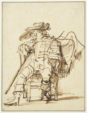 Study of a Seated Actor in a Plumed Hat – Capitano from the Commedia Dell'Arte