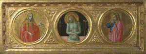 Christ as Man of Sorrows Flanked by Saint Mary Magdalene and Saint John the Evangelist