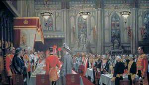 The Coronation Luncheon at the Guildhall, London, 19 May 1937, the Toast to the King