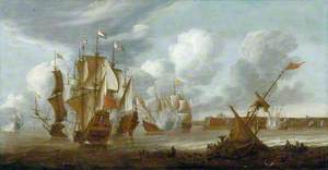 Dutch Ships Attacking a Portuguese Harbour