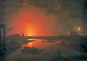 Old Drury Lane Theatre on Fire, London, 24 February 1809