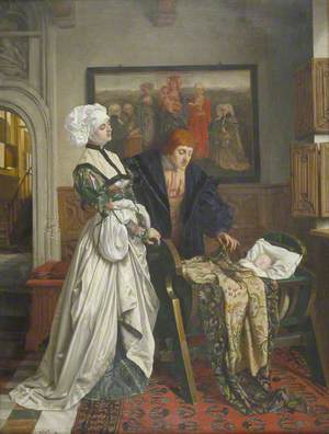 Charles V and Jeanne Vandergeynst at the Cradle of Their Daughter, Marguerite