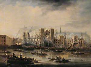 The Palace of Westminster, London, from the River after the Fire of 1834