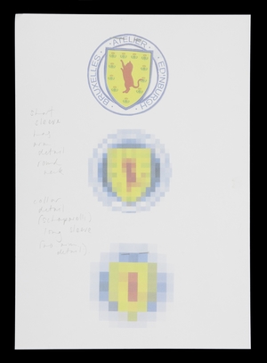 A4 Paper with Three Badge Designs and Notes