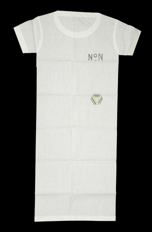 White T-Shirt Pattern with Coloured Badge