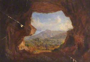 Landscape through a Cave