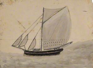 Sailing Boat with French-Grey Sails