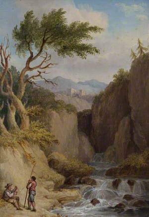 Landscape with a Castle and Two Fishermen*