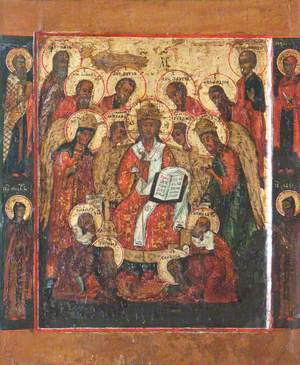 Icon with Extended Deesis (with Family Saints)