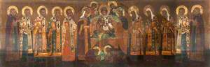 Icon with Extended Deesis with Saints Zossim and Savatti