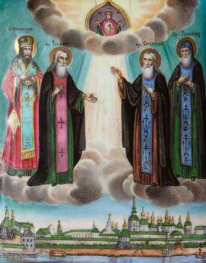 Icon with Saints Zossim and Savatti Accompanied by Saints Philip and German (Herman)*