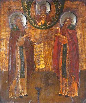 Saints Zossim and Savatti with Our Lady of the Sign