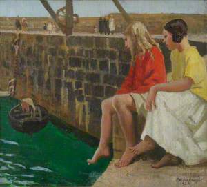 Two Girls by a Jetty