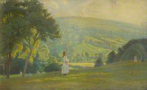 Landscape with Girl Looking Out over a Valley