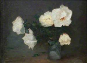Vase with White Roses