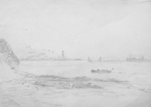 Sketch of a Bay with Boats