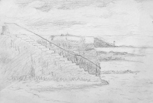 Sketch of Steps Next to the Sea