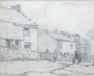 Village Street Scene with Figures