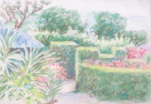 A Garden Scene with Hedge