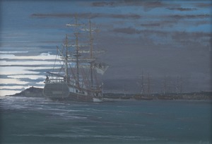 Home Waters – His Majesty's Survey Ship 'Beagle' Anchored in Falmouth Harbour, Dawn, 3rd October 1836