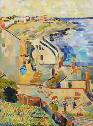 Houses and Harbour Wall, Mousehole