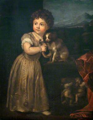 Portrait of a Young Girl with a Dog