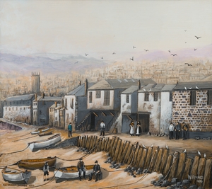 The Wharf, St Ives, 1880 (looking towards St Ia Church)