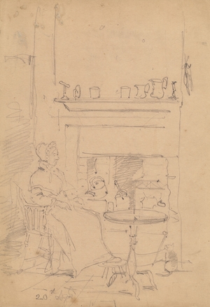 Sketch of an Unknown Cottage Interior