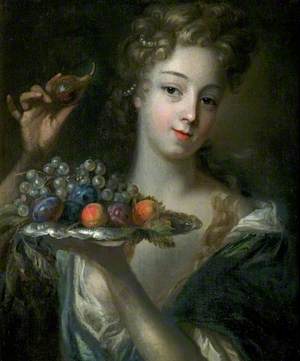 Young Woman with a Bowl of Fruit