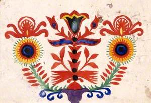 Folk Painting with Sunflowers