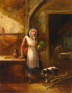 Scotswoman with Cabbages, in a Cottage Interior