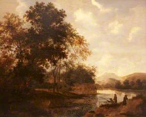 River Landscape with Travellers near a Wood