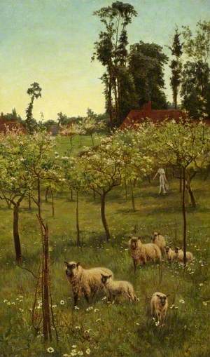 Sheep in an Orchard