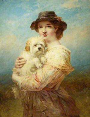 A Young Lady with a Dog